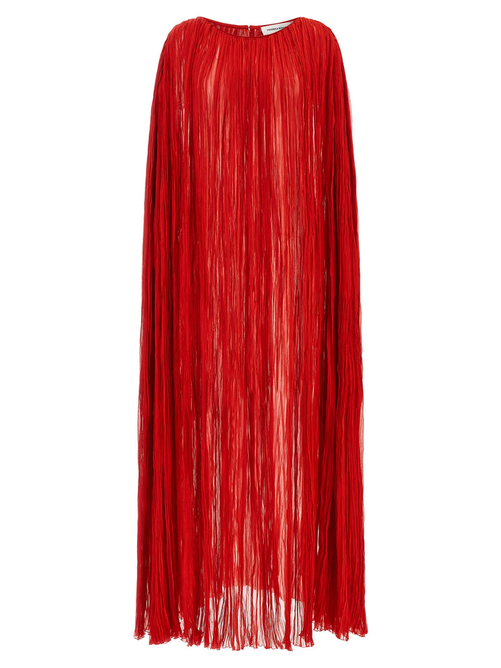 Federica Bonifaci The Pleated Dress Cape Abiti - Rosso | 65688412df90fe53cd7956d13046e8e405de2145