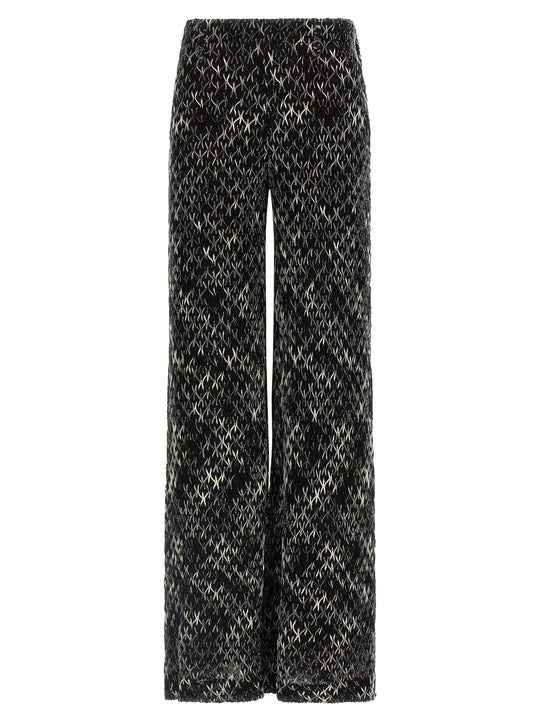 Flamed Lace Pantaloni Bianco/Nero