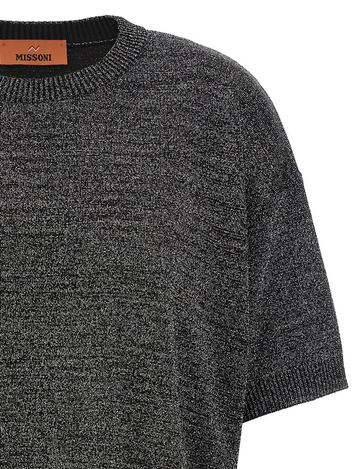 Missoni Knitted T-Shirt Maglioni - Silver | 44cbd7c6293b773422260286d2e4f309fc948e98
