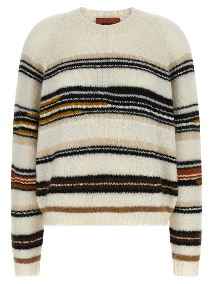 Missoni Stripes Intarsia Sweater Maglioni - Bianco | 92df13e49f3c948c6deaae71263bcd51ba2754d3