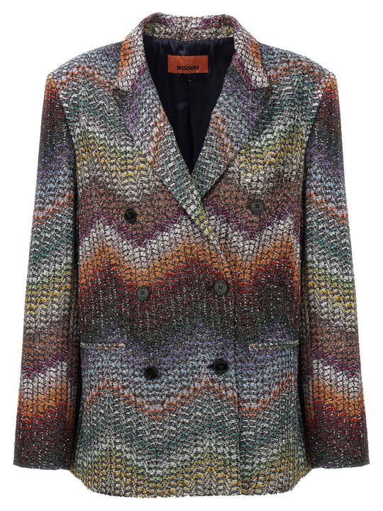 Lamé And Sequin Viscose Blazer Blazers Multicolor