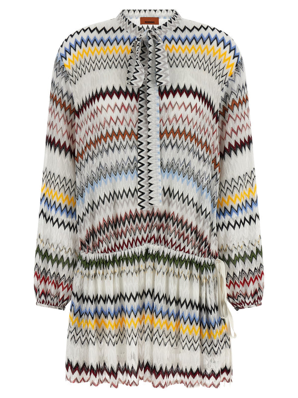 Micro Chevron Dress Abiti Bianco