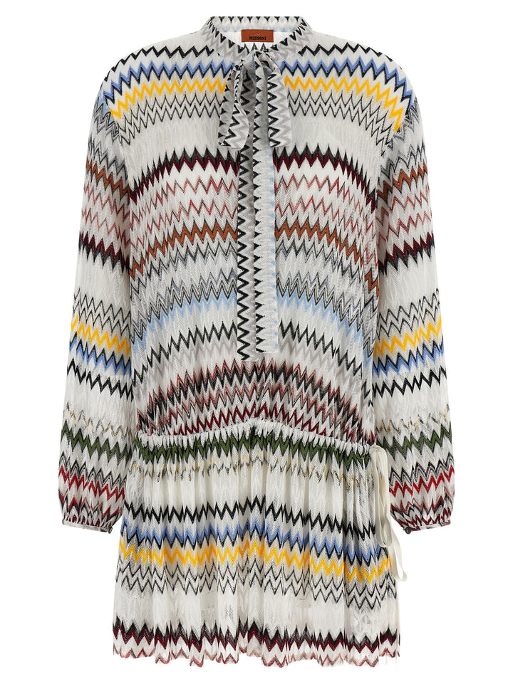 Missoni Micro Chevron Dress Abiti - Bianco | 355a6a42405dce398b3412a1161637ab683373d3