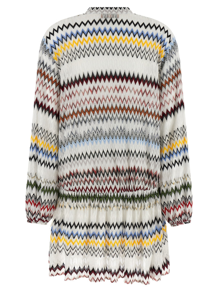 Missoni Micro Chevron Dress Abiti - Bianco | 269173ee7ed299634ed9236ca4dfa8bc494e52e0