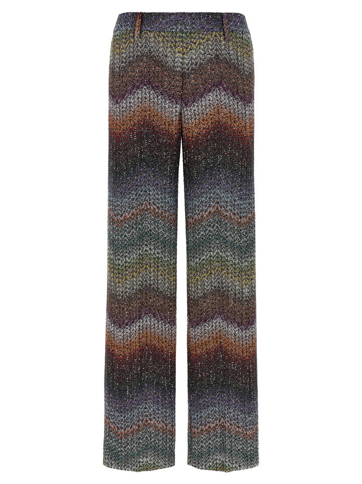 Missoni Zigzag Lamé Viscose Pantaloni - Multicolor | a659d173fc3562f0f2ed91e0f295cec743a6644d