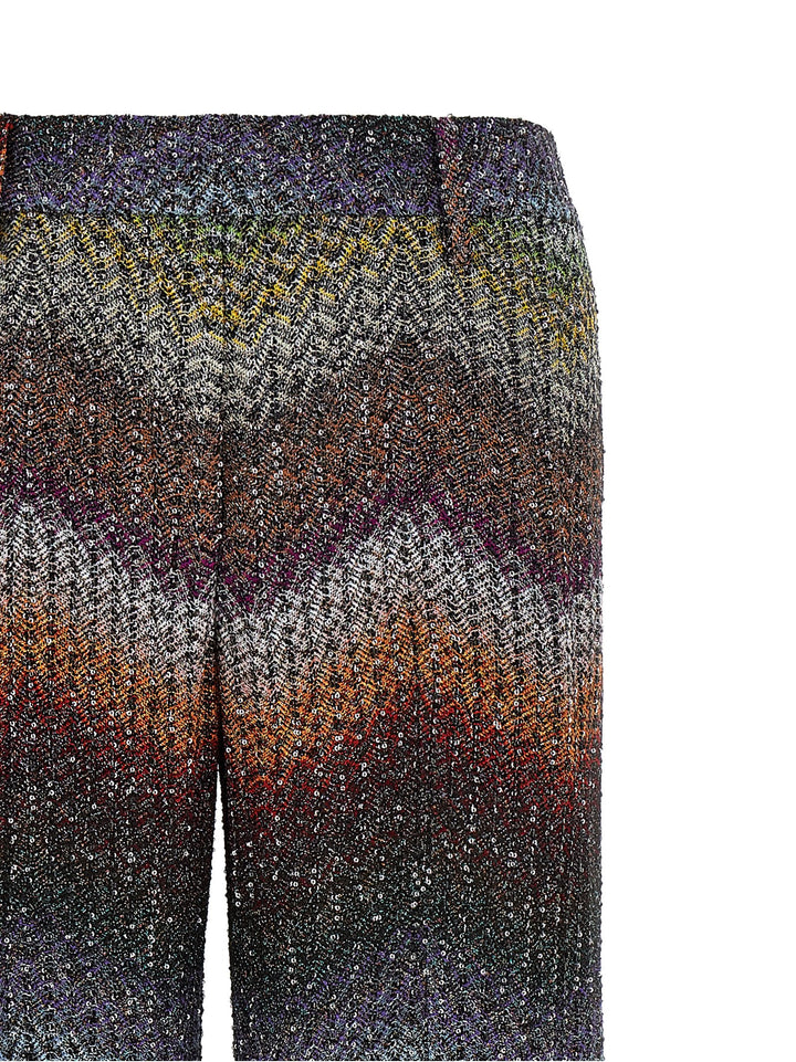 Missoni Zigzag Lamé Viscose Pantaloni - Multicolor | 94cda5d64bf53a1fb05515218718d6333e17675f