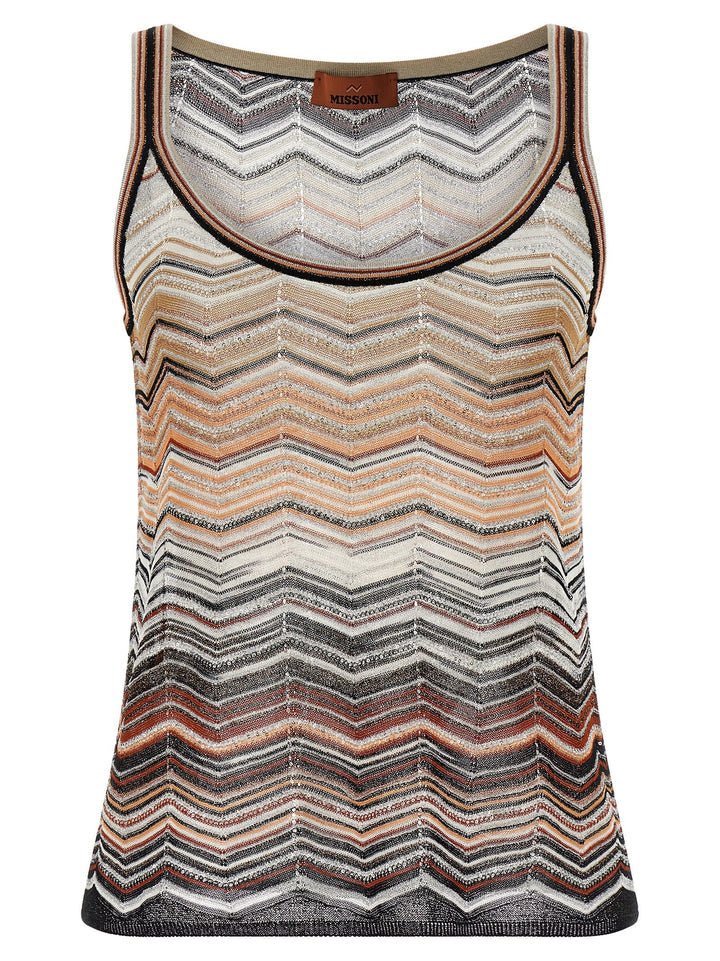 Missoni Tank Top Chevron Lamé Top - Multicolor | 134a4dcd4fa7579f77dd529130e729784d1f61a8