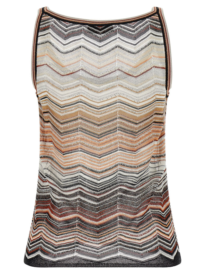 Missoni Tank Top Chevron Lamé Top - Multicolor | e2234cc0ffc134b1c80fbc507e9ea21dc8783437