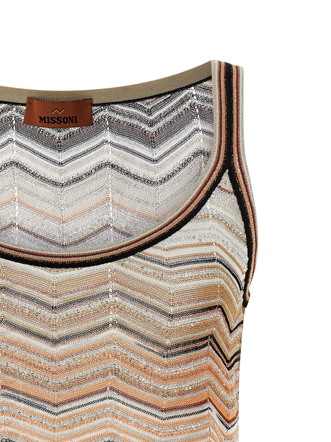 Missoni Tank Top Chevron Lamé Top - Multicolor | fd3b7fabd678b7d97d9603040def8a00ec64bfe9