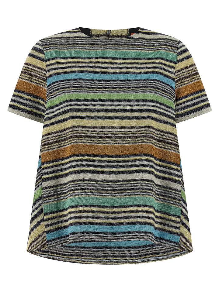 Missoni Lamé Stripes T shirt - Multicolor | 428c13248a81ea24bbe4ccc19a64332cfe8fb140
