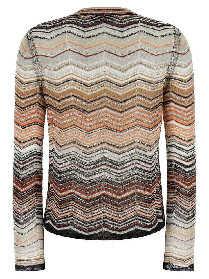 Missoni Chevron Lamé Cardigan Maglioni - Marrone | d91cc3669d4509884b99aa92f78ca56b20628652