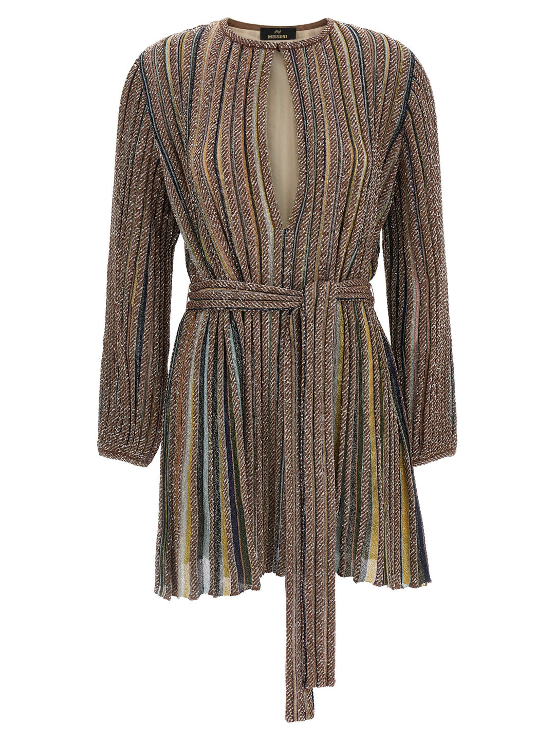 Missoni V-Neck And Belt Dress Abiti - Multicolor | ccc330114baeb697f07f7c3133f1b6c42aa8efd1