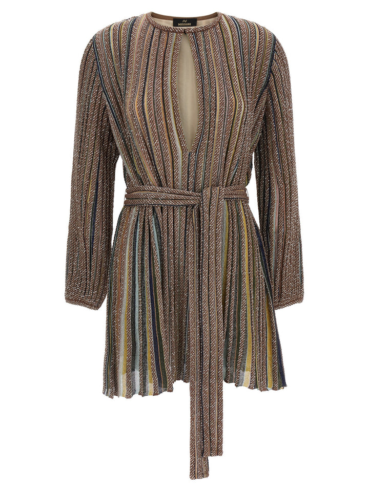Missoni V-Neck And Belt Dress Abiti - Multicolor | ccc330114baeb697f07f7c3133f1b6c42aa8efd1