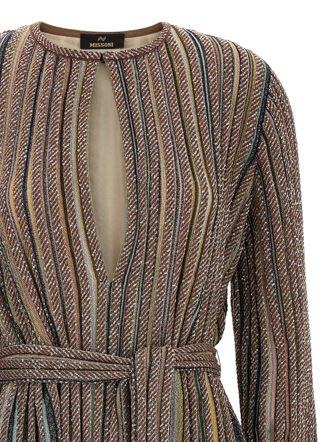 Missoni V-Neck And Belt Dress Abiti - Multicolor | c4f3deff618544330daa9ca9406908c2772f2cf6