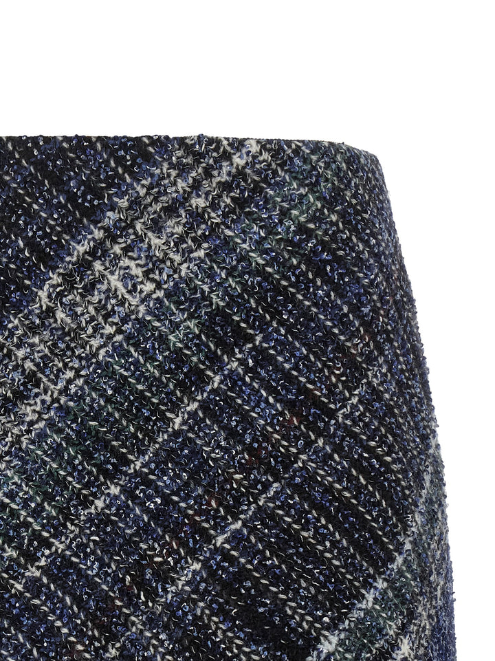Missoni Check Wool Skirt Gonne - Blu | f65ec31d569e523609ed93f89b37c42fccc7e3f6