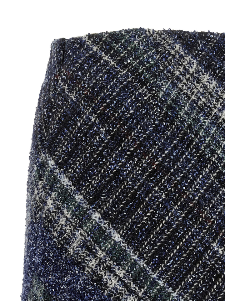 Missoni Check Wool Skirt Gonne - Blu | 65fa44f2202454b47839896fbf33522c0f8a20bb