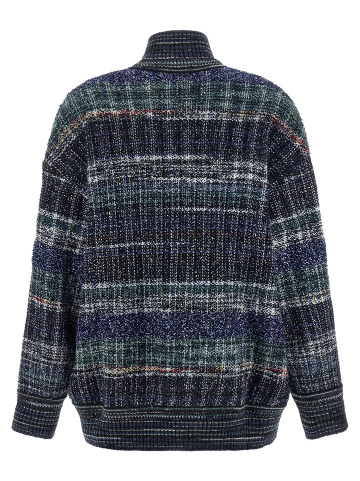 Missoni Check Wool Cardigan Maglioni - Blu | 9251ba725d31e525411730d5dc74b642f8a4942a