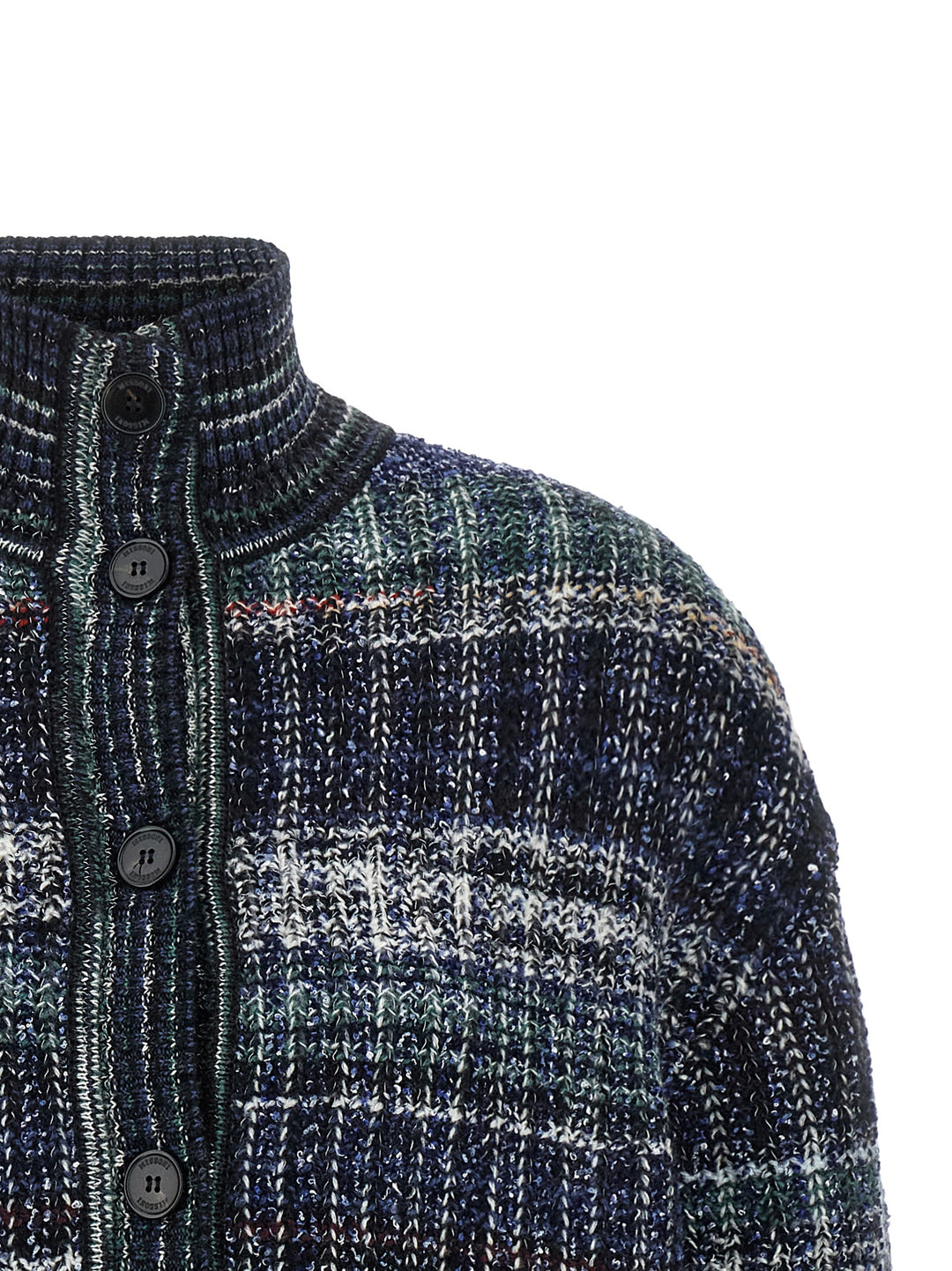 Missoni Check Wool Cardigan Maglioni - Blu | fdc1dd5a7c11a0d71b98c977a2a0e5588057a71b