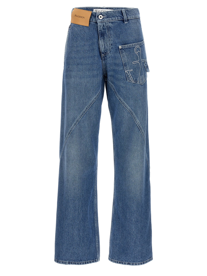 J.W. Anderson Twisted Workwear Jeans - Celeste | ae4ee2576e448b42e618d401062c0aa12f81e913