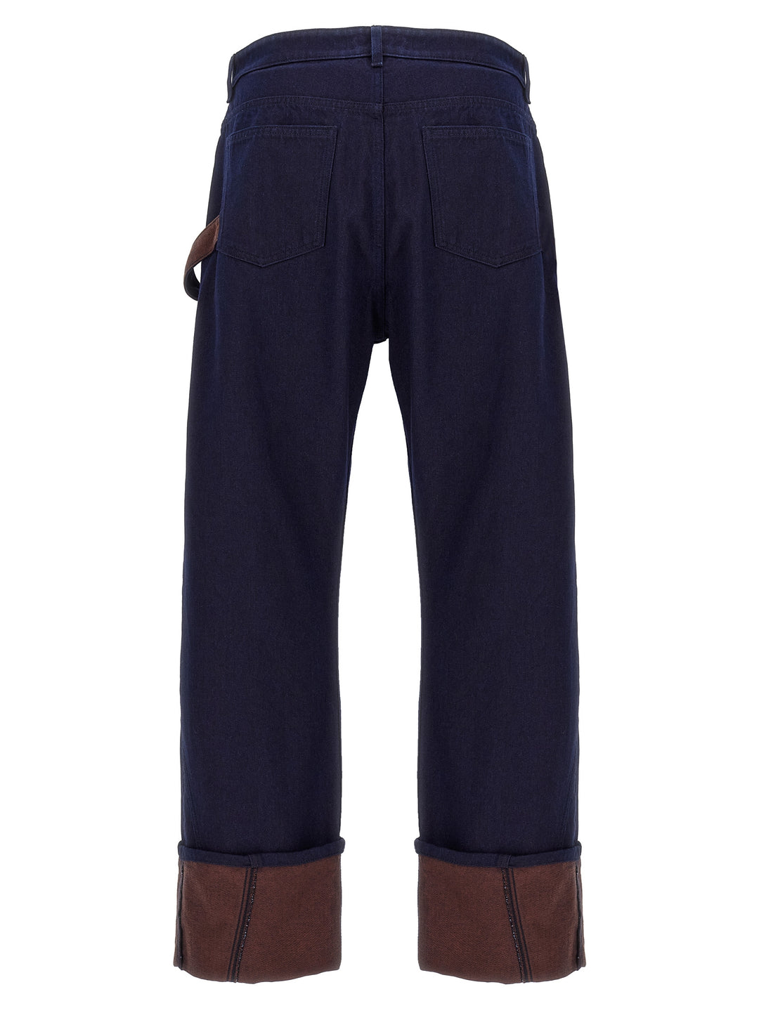 J.W. Anderson Turn Up Twisted Workwear Jeans - Blu | beab25349f5f6b393face27b4ba2e48fc8d0db9f