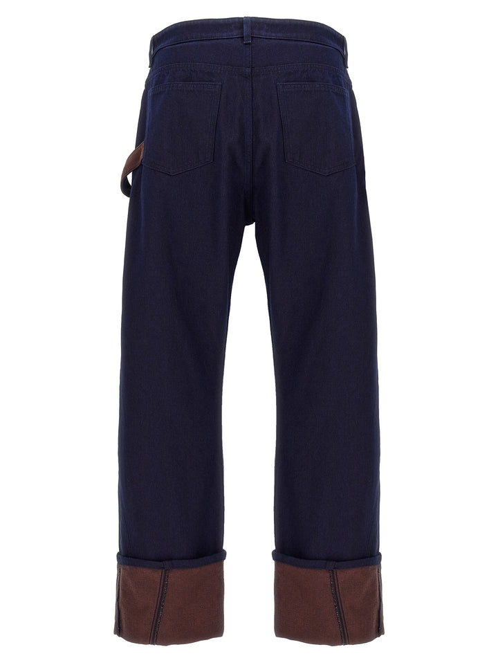 J.W. Anderson Turn Up Twisted Workwear Jeans - Blu | beab25349f5f6b393face27b4ba2e48fc8d0db9f