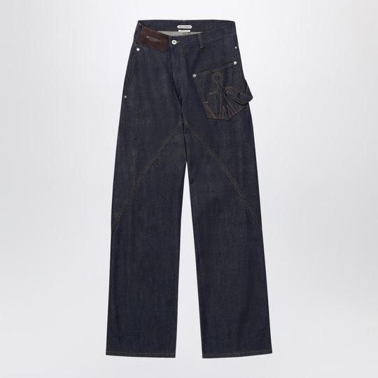 Indigo Twisted-Denim Jeans
