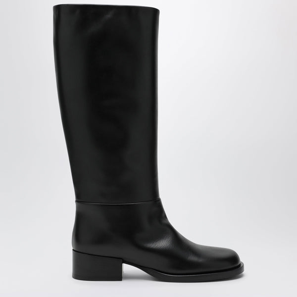 Dante Black Leather Knee-High Boot