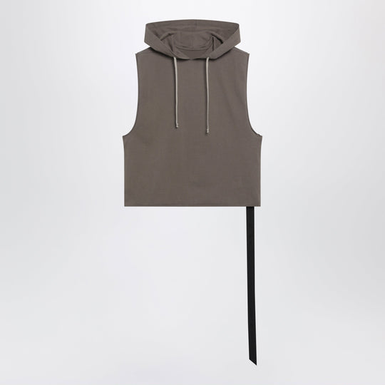 Hooded Tunic Cotton Hooded Top In Beige