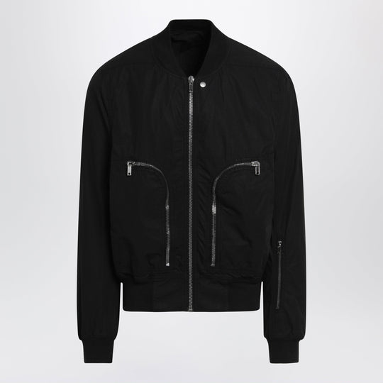 Bauhaus Flight Ribbed Cotton Bomber Jacket In Black