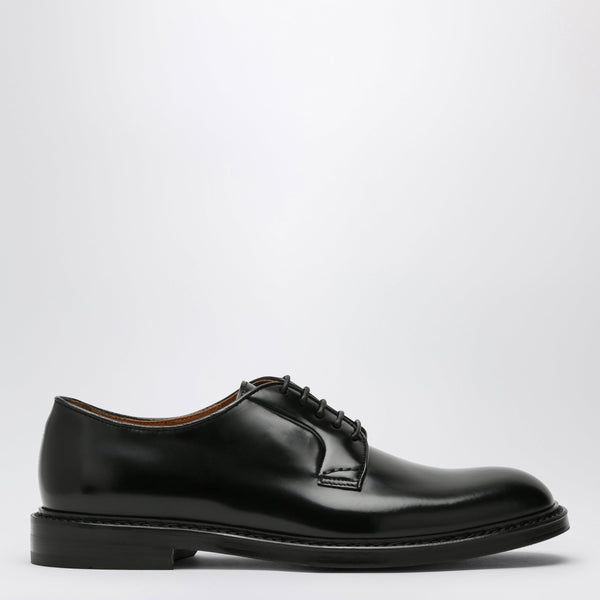 Botines de cuero negro con cordones