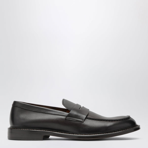Brown Penny Loafers In Leather