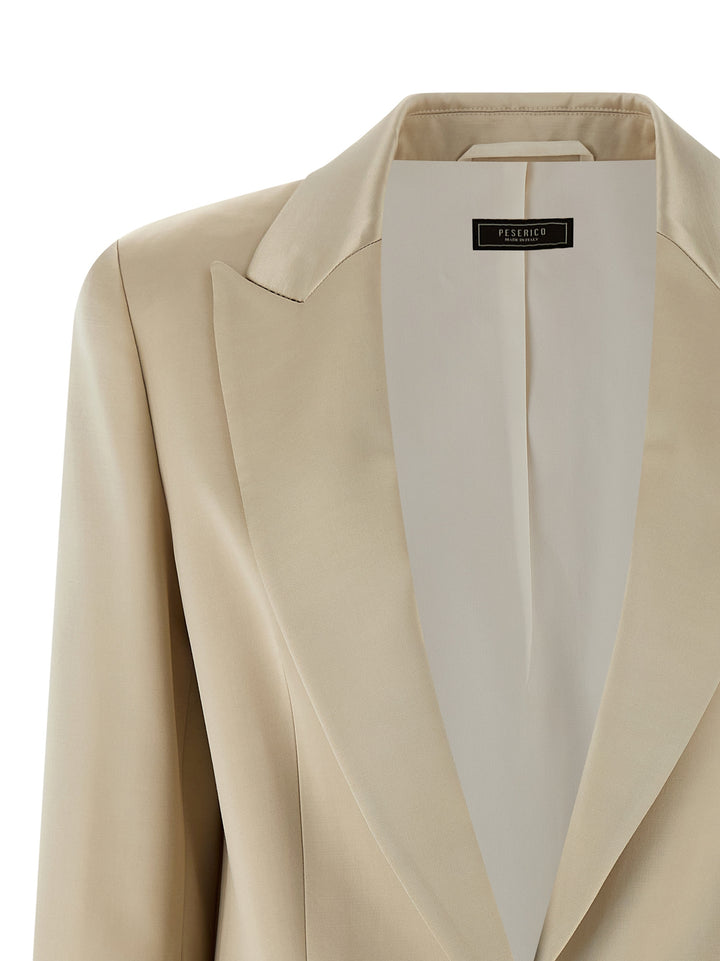Peserico Satin Blazer BlazerS - Beige | edc2ce18ccaf6cbbba5089d91eb1ee2dfd32908f