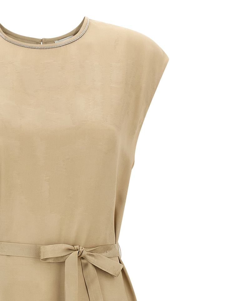 Peserico Fluid Viscose Dress Abiti - Beige | 89df5829c259f6e930a8350368dfd62d5652f331