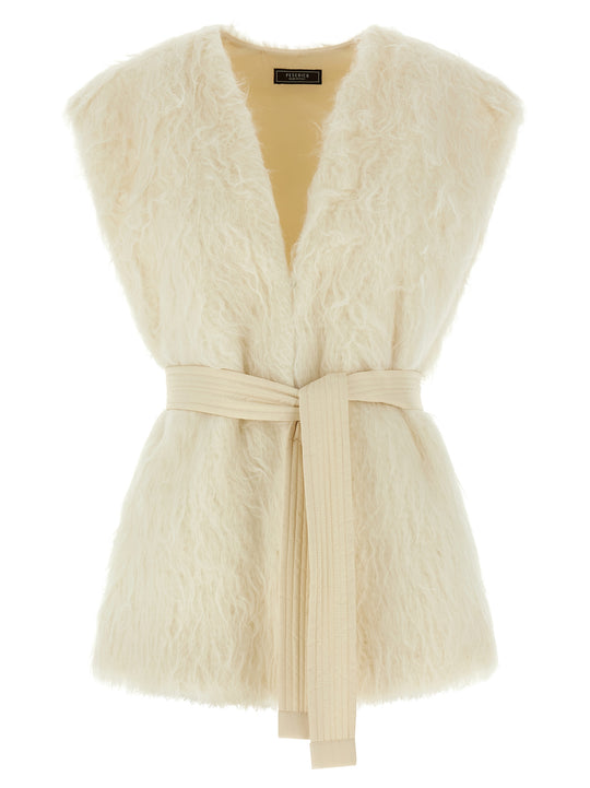 Fur Vest Gilet Bianco