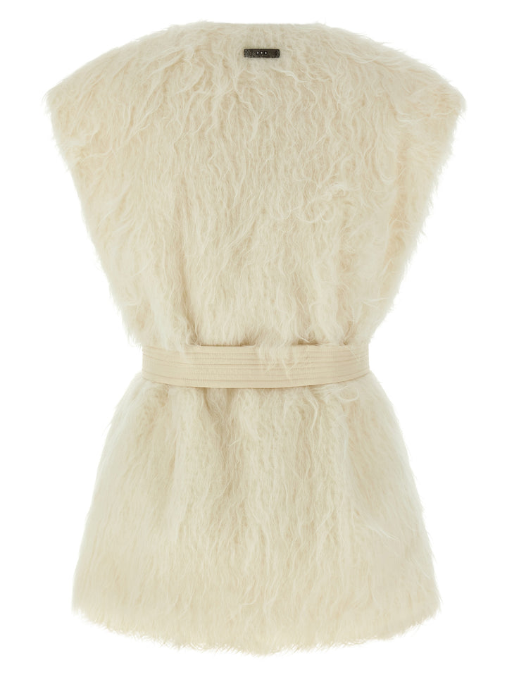 Peserico Fur Vest Gilet - Bianco | 9d462f1447d4a23483763b6b2f55b06be2b36fd5