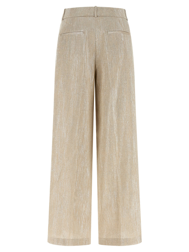Peserico Lamé Thread Trousers Pantaloni - Beige | 9e97ca28af4631e4b33f43d3660ea12af5ed864c