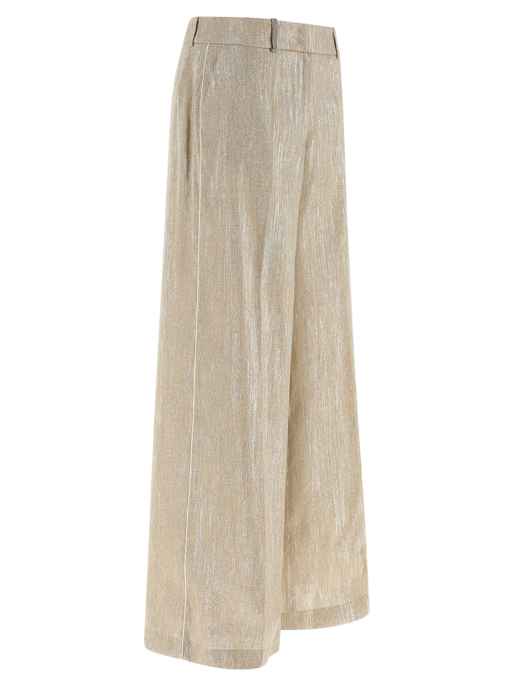 Peserico Lamé Thread Trousers Pantaloni - Beige | 1cee26507c37ea2584bd3a4e7f2957cc99fe9c2c