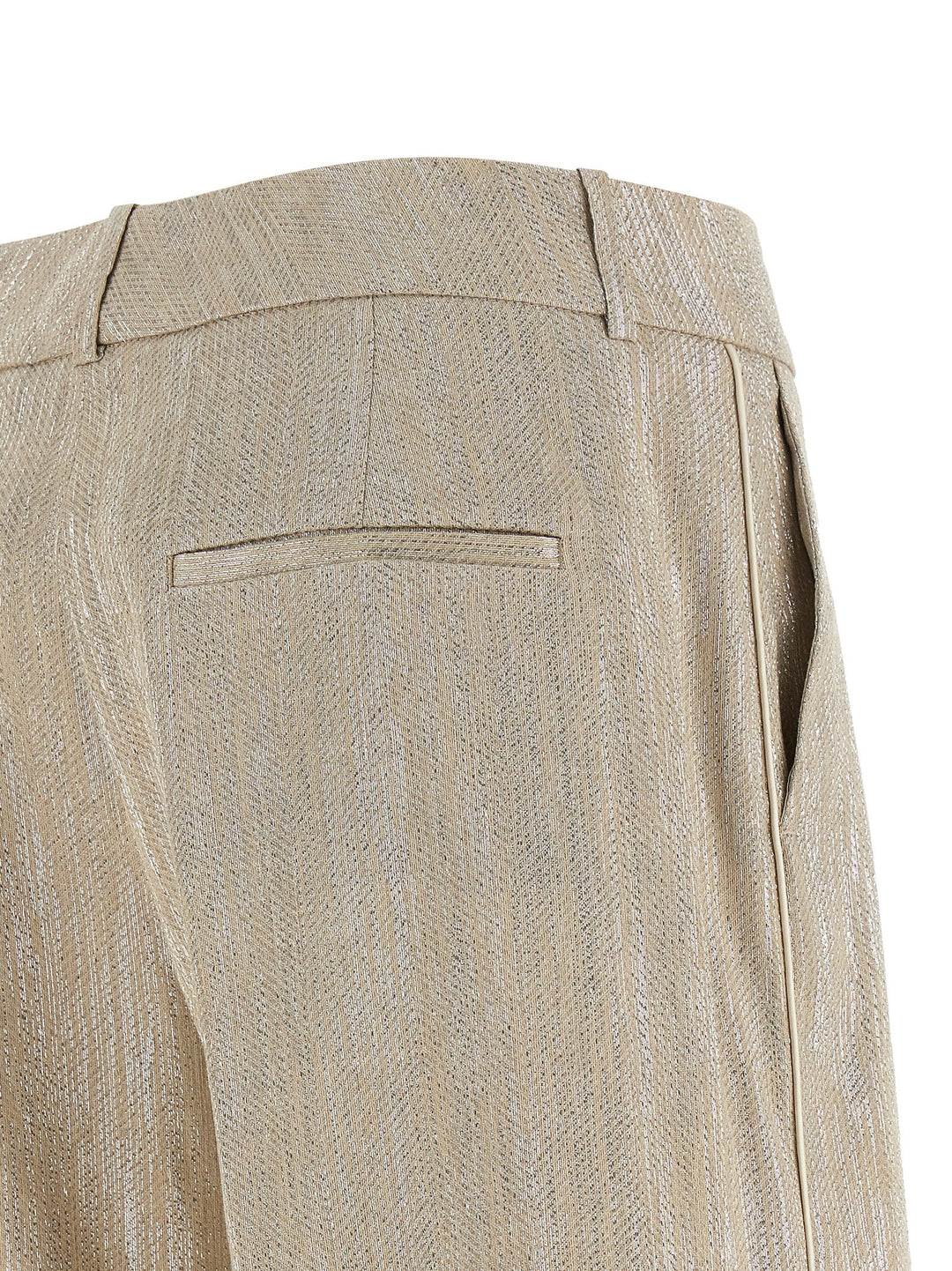 Peserico Lamé Thread Trousers Pantaloni - Beige | e49cb4ab75a27e9f25d4776240c75e40da519507