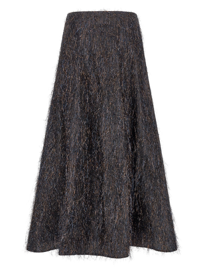 Peserico Skirt With Metallic Fringes Gonne - Blu | 94b125be1e8f0427cd10b8bf417f091a0bf536dd