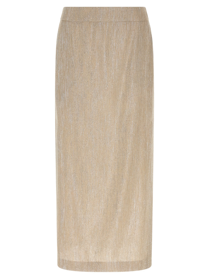 Peserico Lamé Thread Skirt Gonne - Beige | cdd9a39fd74c42c52e60c9679855852503e95cb5