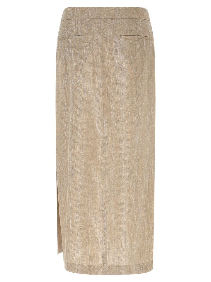 Peserico Lamé Thread Skirt Gonne - Beige | a6aa46bcaa63c8455191b721ae2f1dd1c1f74017