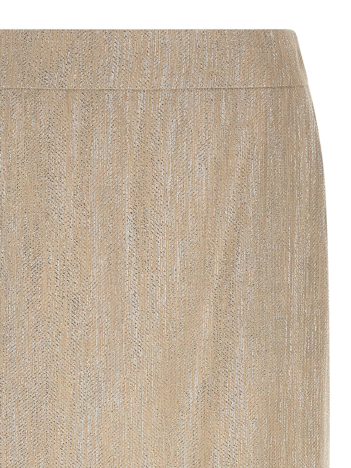 Peserico Lamé Thread Skirt Gonne - Beige | 27825277378dd89a89386cdebb4a00d3f121592c