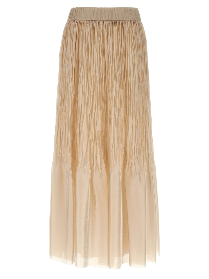 Peserico Pleated Skirt Gonne - Beige | 63f25438e04759359c1c148e8a38da59c3863bef