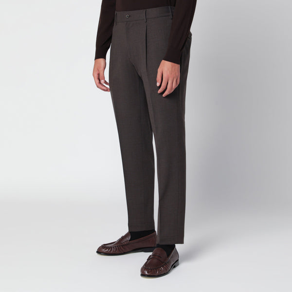 Brown Trousers In Wool Blend