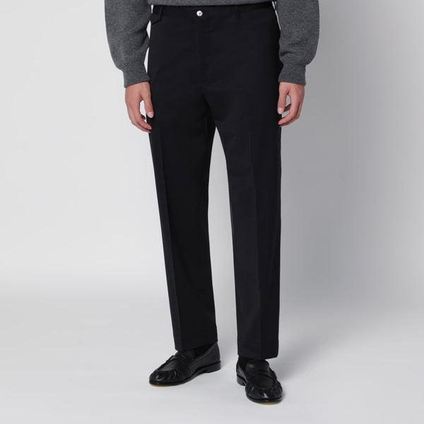 Black Tailored Trousers In Wool Blend