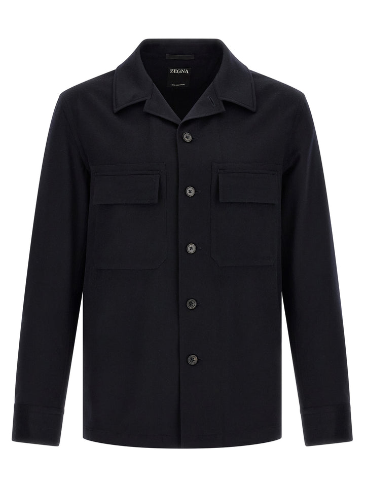 Zegna Oasis Cashmere Overshirt Camicie - Blu | 4b6b273162a9342ccf743057adb5740f7cd1e815
