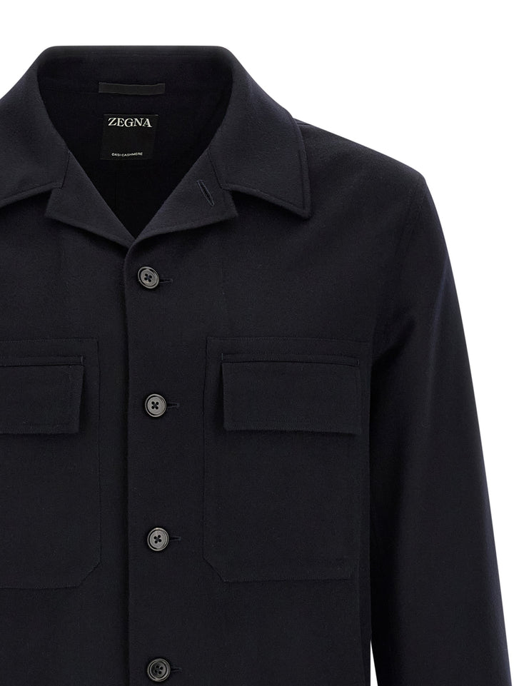Zegna Oasis Cashmere Overshirt Camicie - Blu | f36538f8b2d26a60dd226264e788501314ee40ea