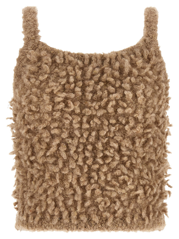 Bouclé Top Beige