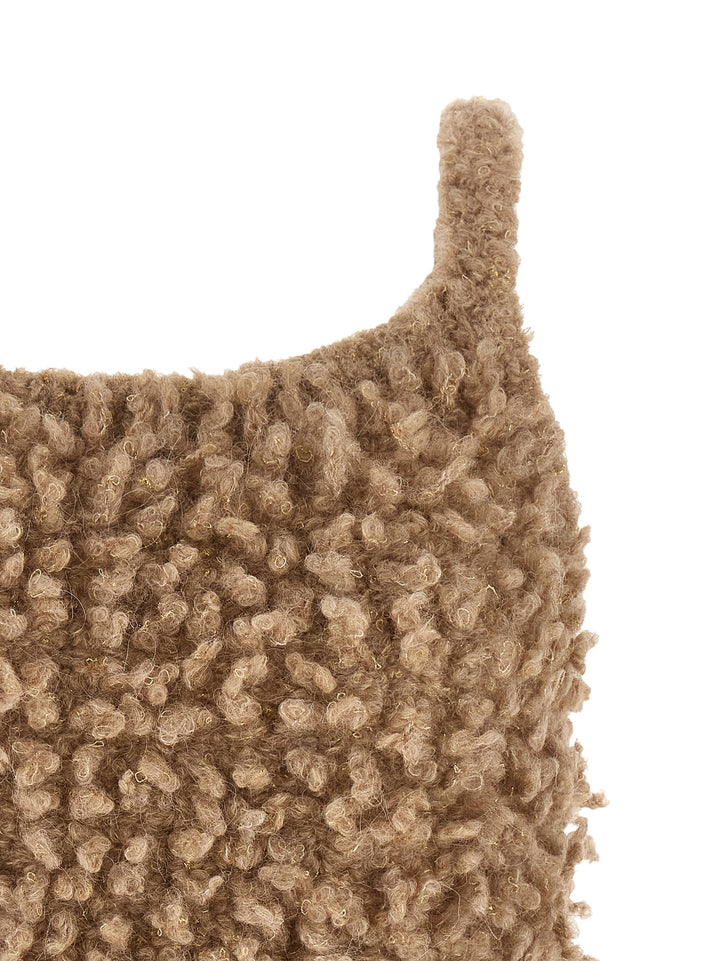 Peserico Bouclé Top Top - Beige | 97e8665da01e2e974c883047d0c3cb64e229c16c