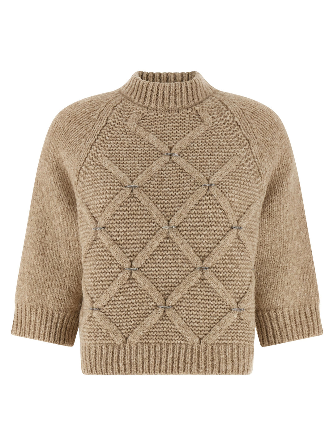 Peserico Jewel Diamond Sweater Maglioni - Beige | f6ce9e1aab3b5ed3cc7ca1e0a0f1577372265c76